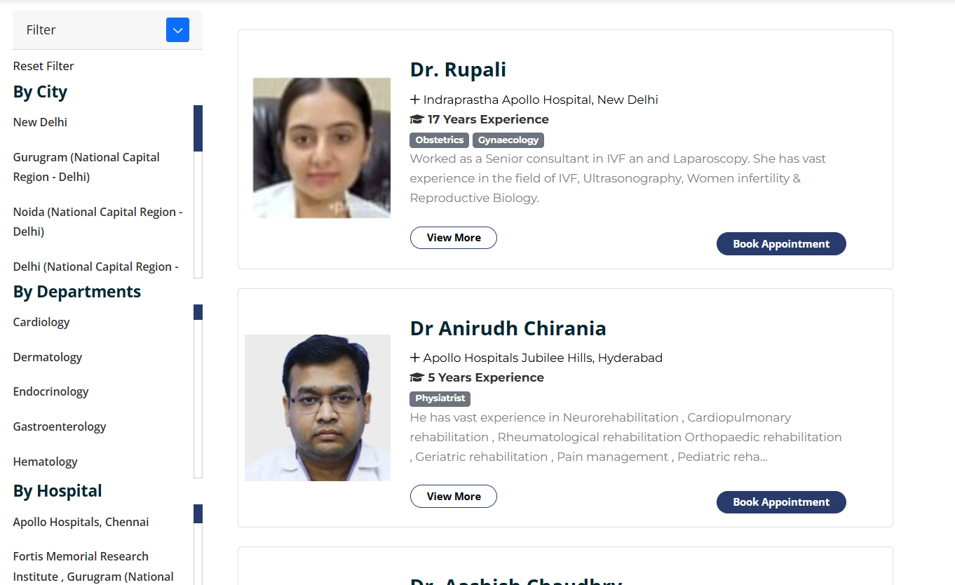Doctors' list containing the top hospitals for paediatrics